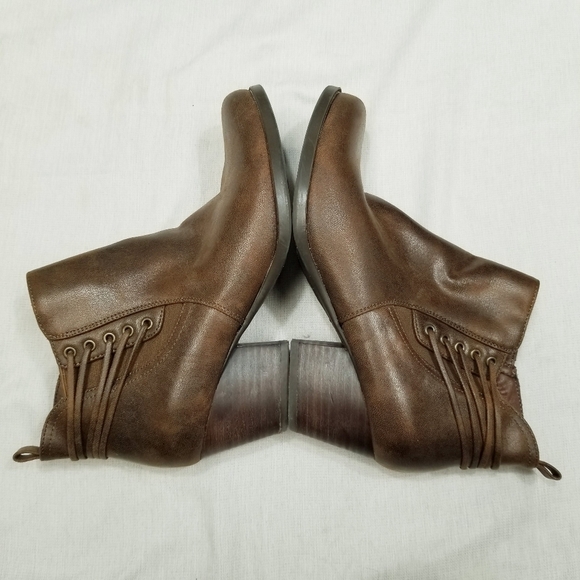 Baretraps Womens Leather Raewyn Heeled Ankle Boots Side Zip Brown Sz 8.5 M - Picture 9 of 14